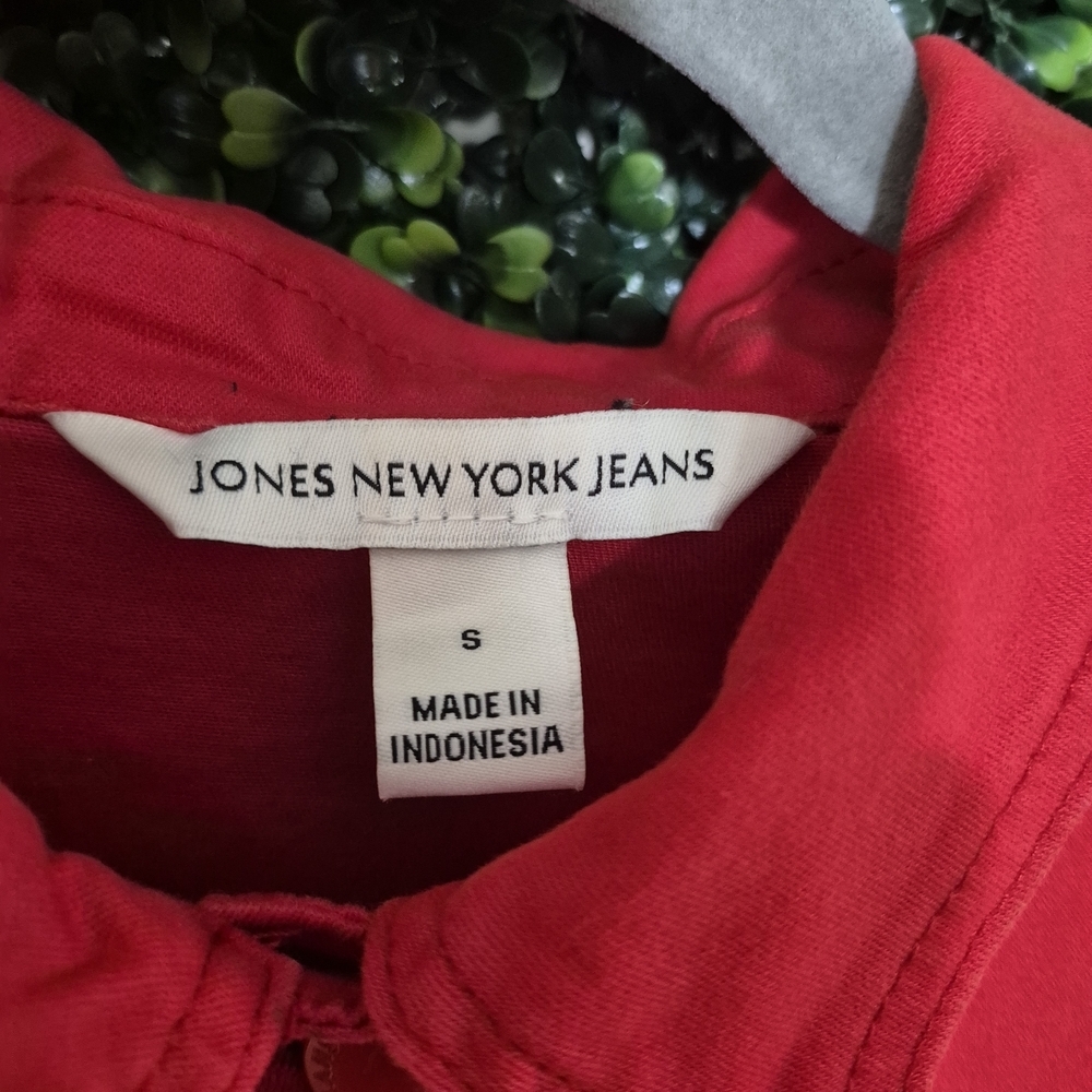 Jones New York Vibrant Red Jean Jacket - Picture 2 of 5